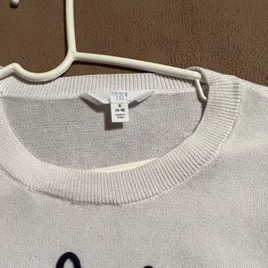 white multi color sweater size small new without tags